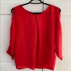 Orangey Red Rachel Roy Silk Blouse